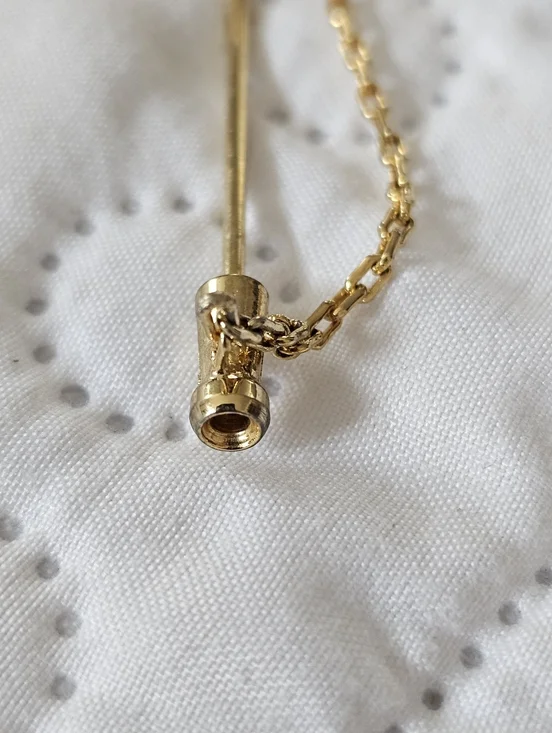 Vintage Gold Tone Comedy Tragedy Mask Stick Pin Red And Gold, 2.5" Theatercore - Picture 5 of 8